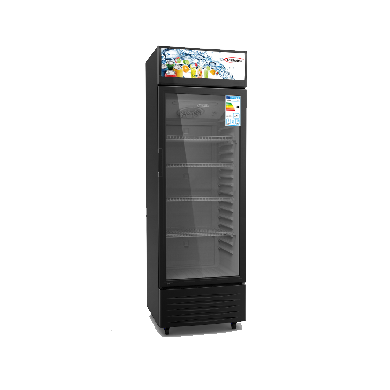 GENERALGOLD GSC338B BLACK 330L Black Single-Door Display Showcase - Image 1