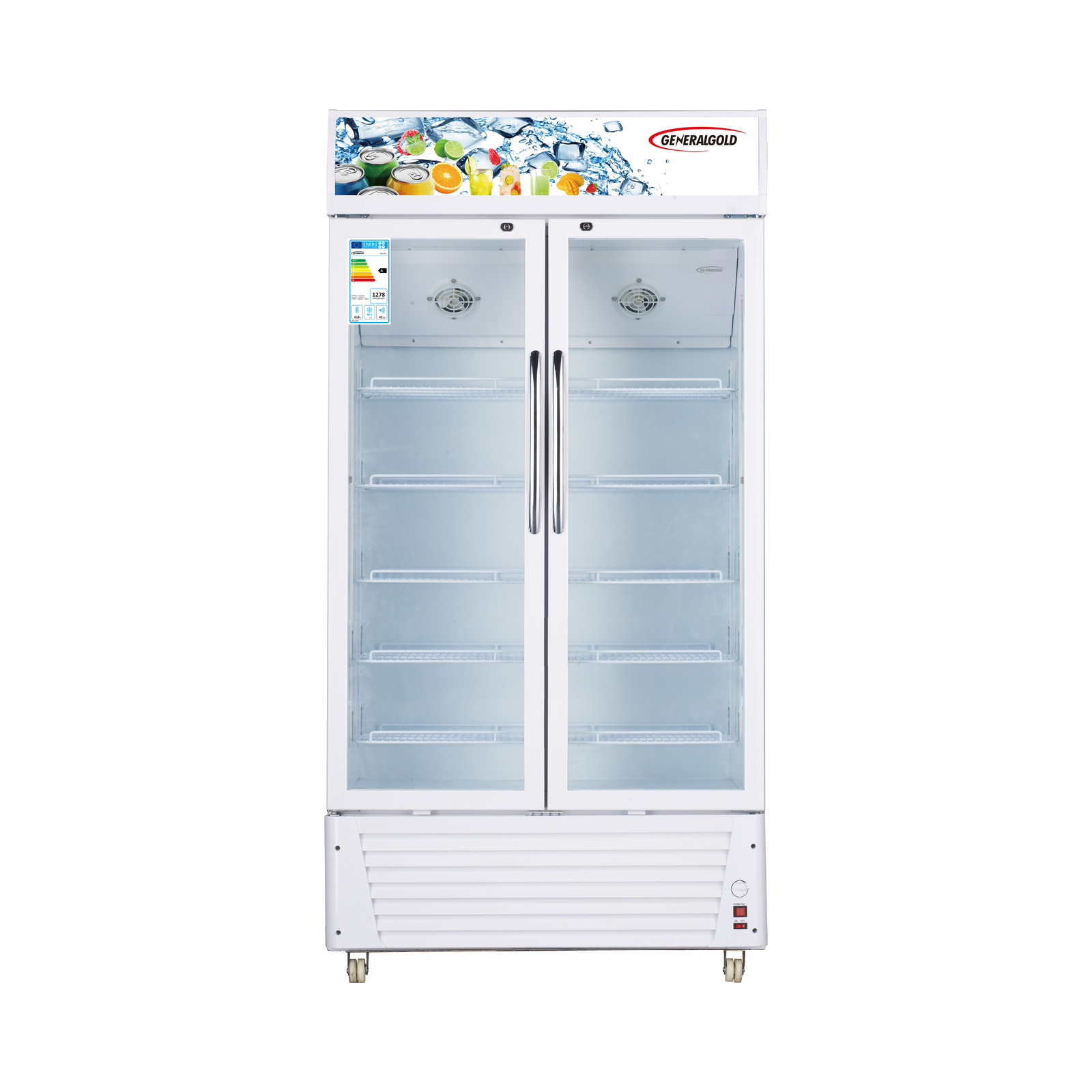 GENERALGOLD GSC618W WHITE 618L White Double-Door Display Showcase - Image 1