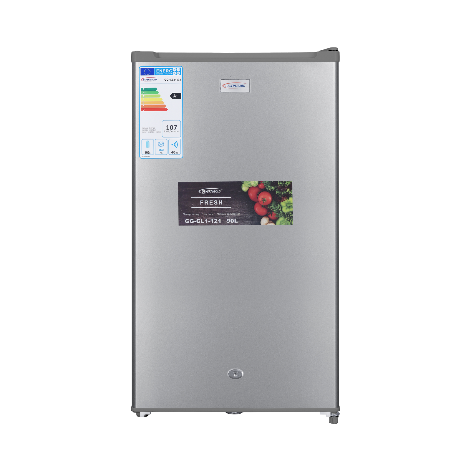 GG-CL1-121 Silver 90L Silver Compact Single-Door Refrigerator - Image 1