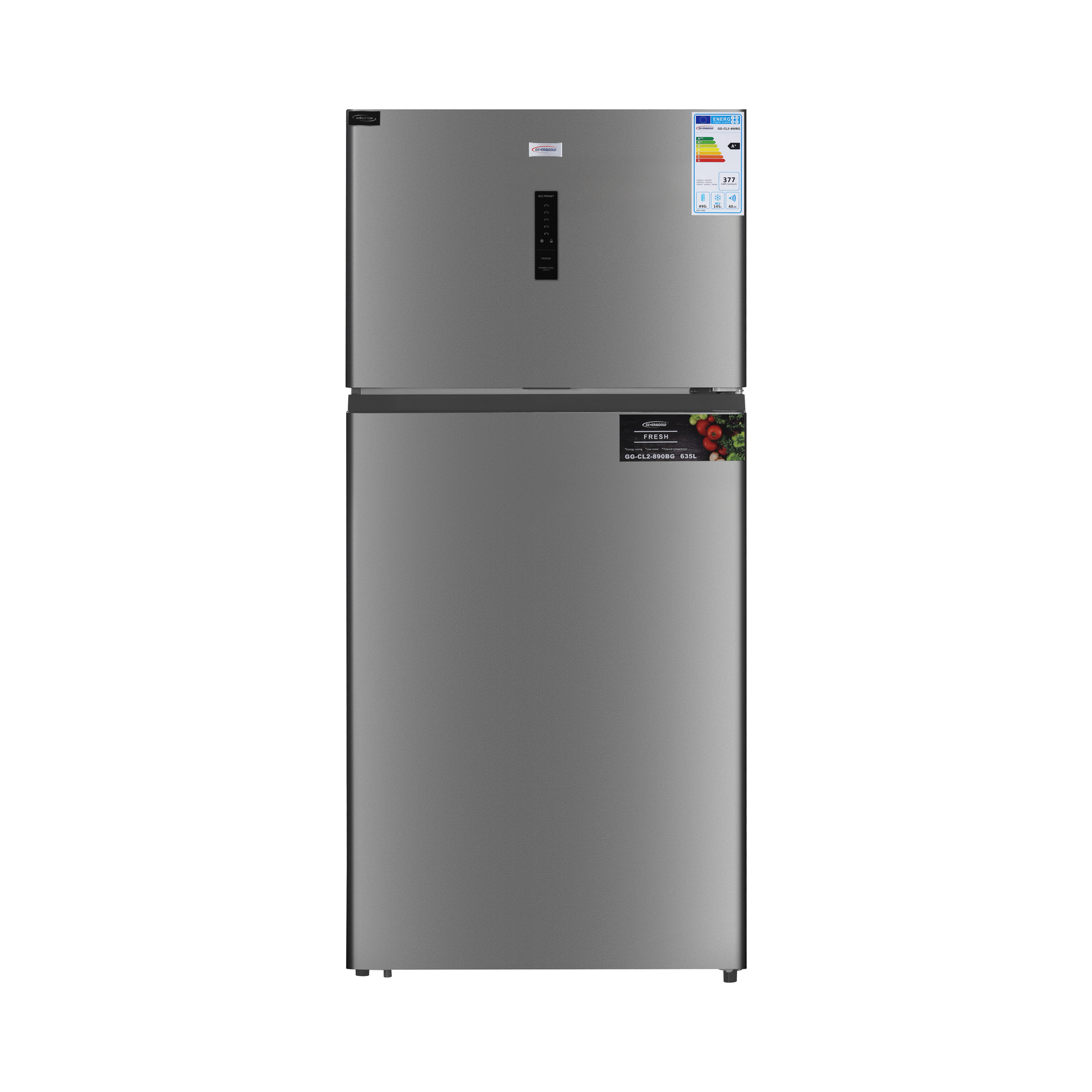 GG-CL2-890 631L Inox No Frost Top-Freezer Refrigerator - Image 1
