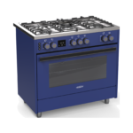90cm Blue Semi-Professional Gas Cooker with Double Wok Burner - Image 5