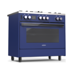 90cm Blue Semi-Professional Gas Cooker with Double Wok Burner - Image 3