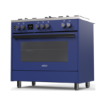 90cm Blue Semi-Professional Gas Cooker with Double Wok Burner - Image 2