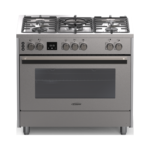 90cm Inox Semi-Professional Gas Cooker with Double Wok Burner