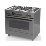90cm Inox Semi-Professional Gas Cooker with Double Wok Burner - Image 4