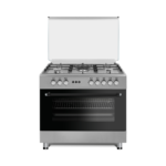 90cm Inox 5-Burner Gas Cooker with Glass Cover