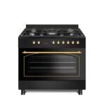90cm Matt Black 5-Burner Rustic Gas Cooker