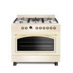 90cm Cream 5-Burner Rustic Gas Cooker