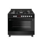 90cm Matt Black 5-Burner Gas Cooker with Digital Timer